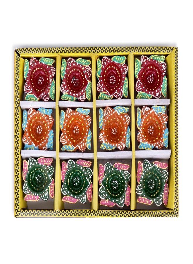 Hashcart Dia for Divali Decoration - Diyas for Divali Handmade Clay Diya Divali Decor [ Pack of 12 ] - Indian Puja Oil Lamp - Indian Housewarming Return Divali Gifts Hashcart® - Image 2